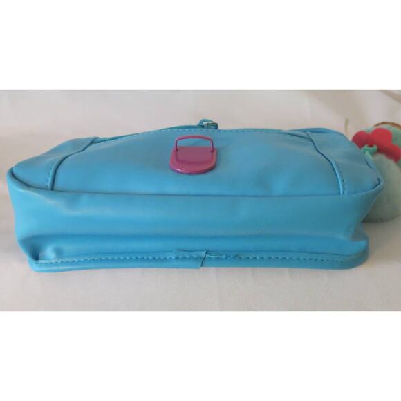 SMIGGLE Owl Purse/Handbag/Makeup Bag/Pencil Case Glitter Zippers Pom Poms Blue - Picture 7 of 12